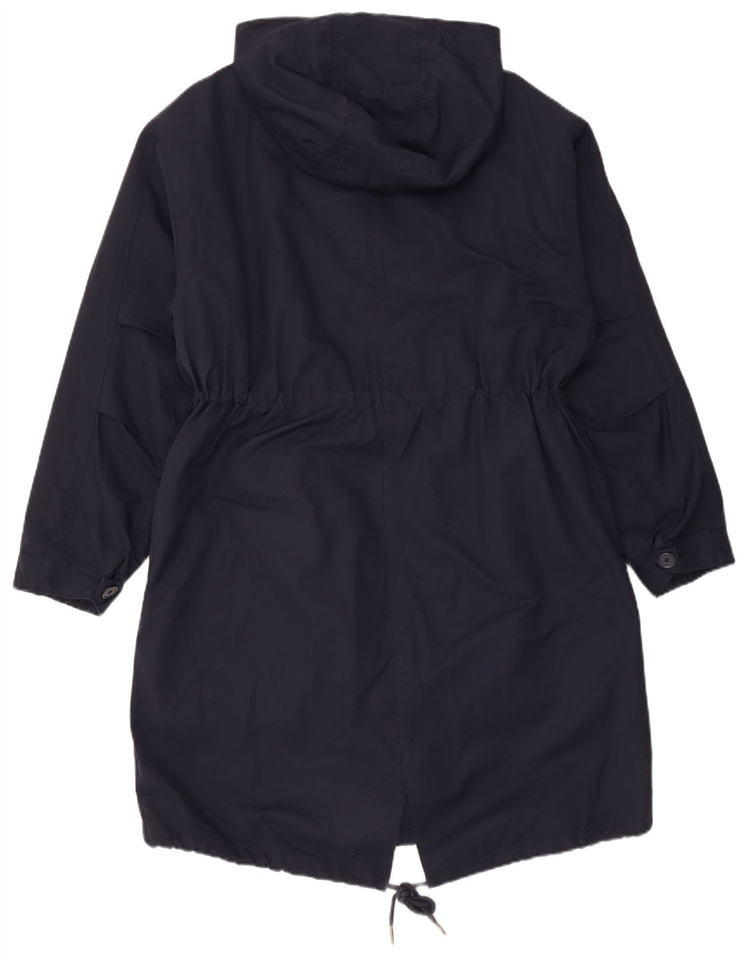 Jaqueta parka feminina com capuz Marks & Spencer Reino Unido 12 poliéster azul marinho médio
