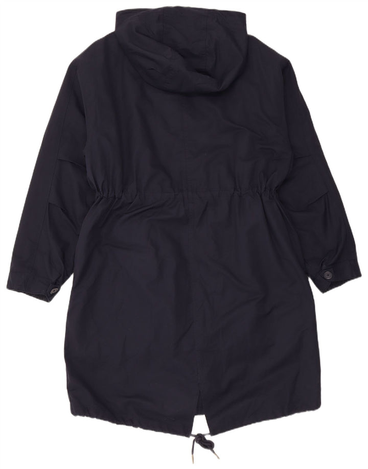 Jaqueta parka feminina com capuz Marks & Spencer Reino Unido 12 poliéster azul marinho médio