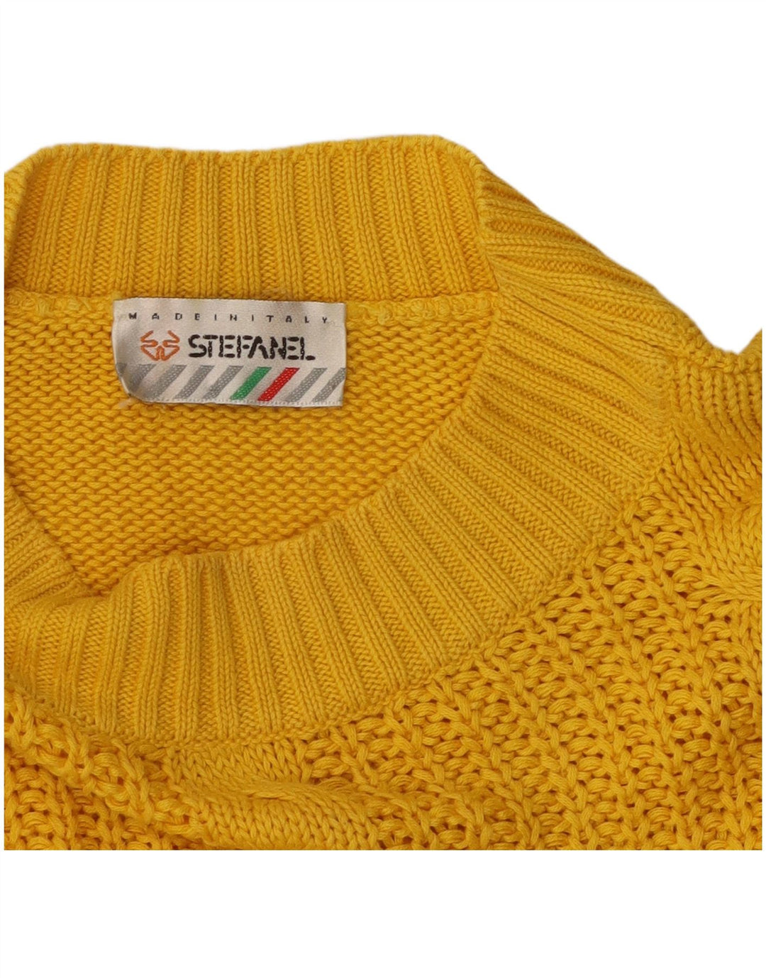 Suéter feminino STEFANEL com gola tartaruga Reino Unido 14 grande amarelo