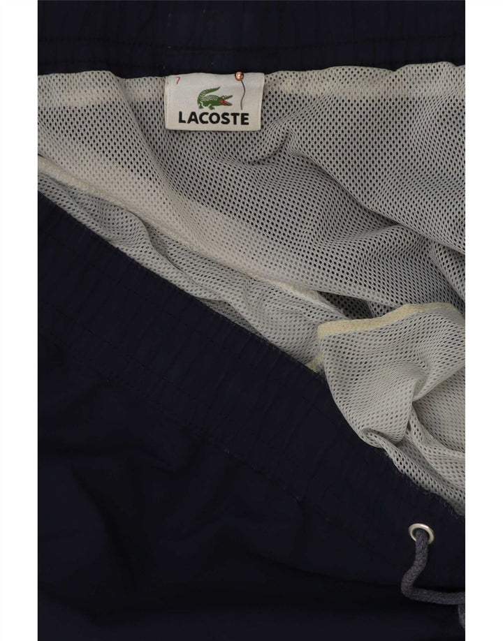 Shorts de natação masculino Lacoste tamanho 7 2XL azul marinho poliéster