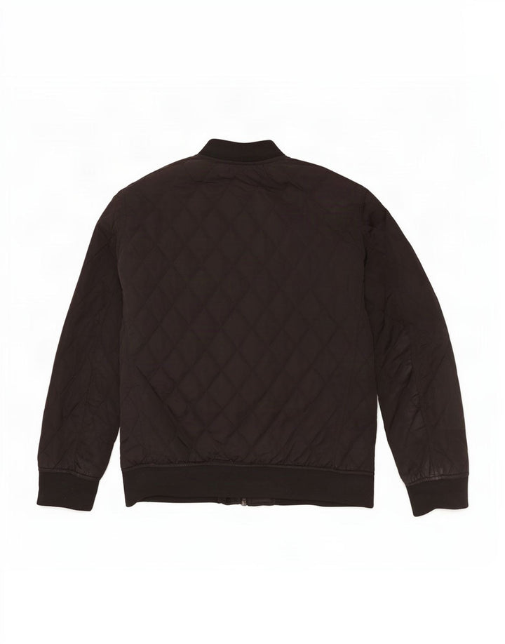 Jaqueta acolchoada masculina Zara UK 38 poliéster preto médio