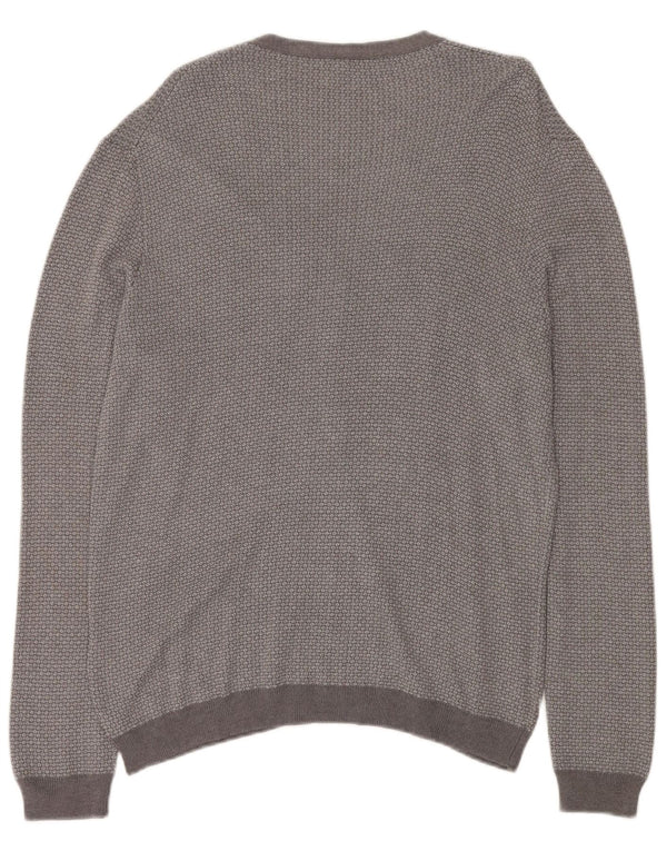 Suéter cardigã feminino BENETTON UK 18 XL cinza manchado viscose