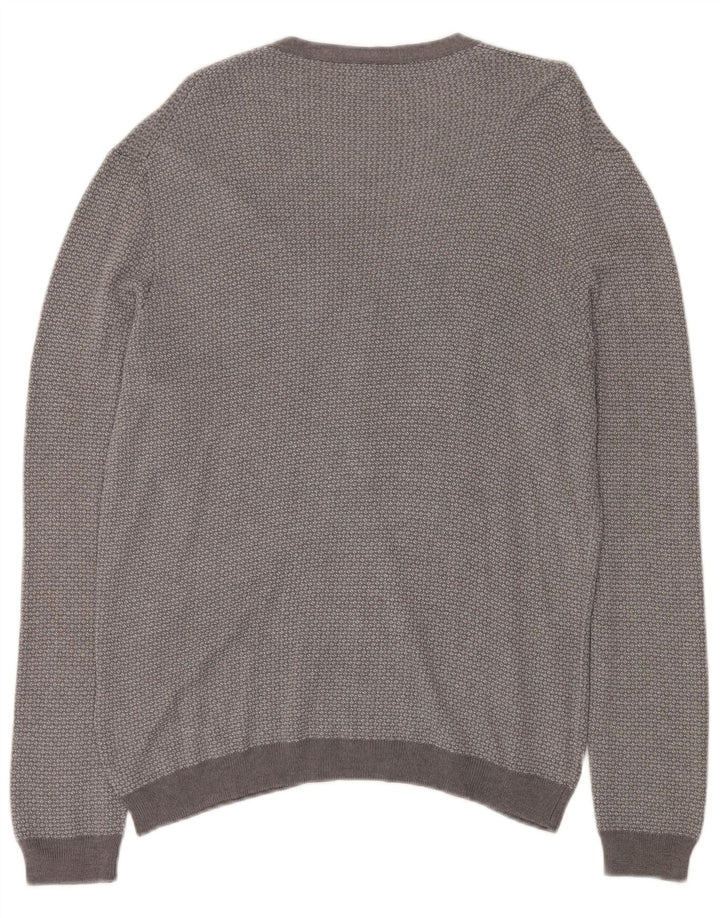 Suéter cardigã feminino BENETTON UK 18 XL cinza manchado viscose