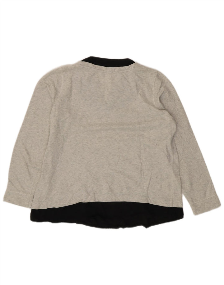 Suéter feminino Marks & Spencer Reino Unido 16 grande bloco colorido cinza