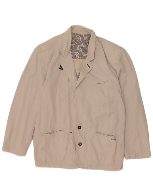 Jaqueta blazer masculina vintage com 2 botões UK 40 grande branca