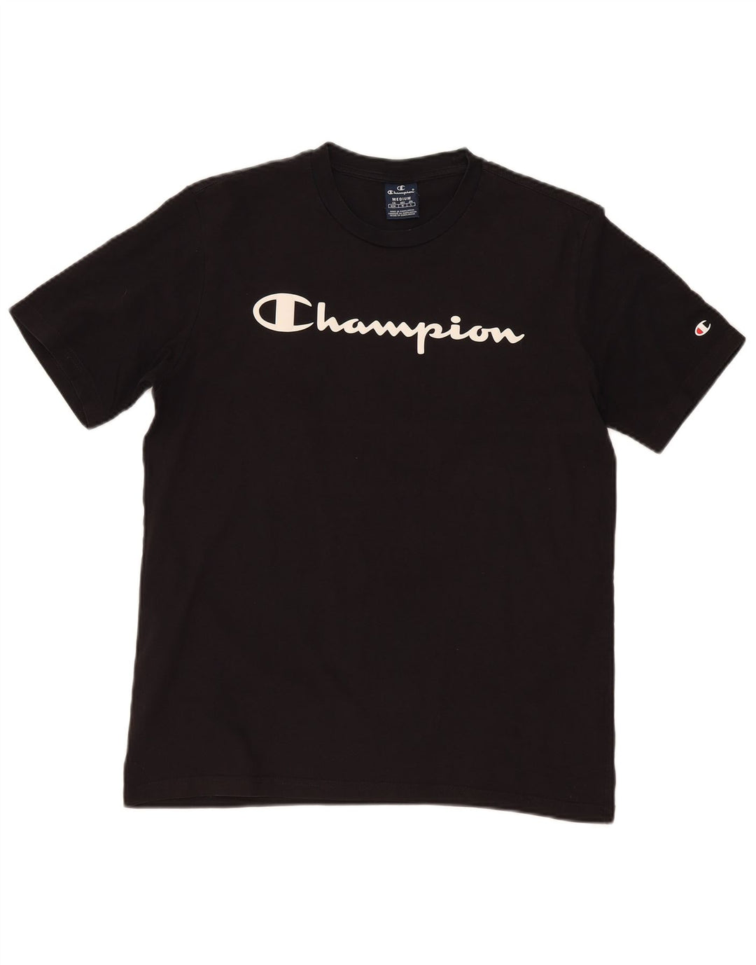 Camiseta masculina gráfica Champion Top médio preto