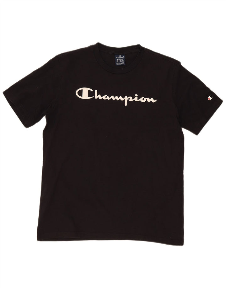 Camiseta masculina gráfica Champion Top médio preto