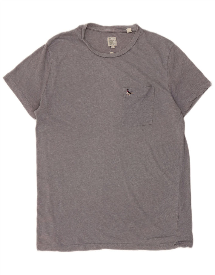 Jack Wills Mens Slim Fit Camiseta Top Cinza Médio