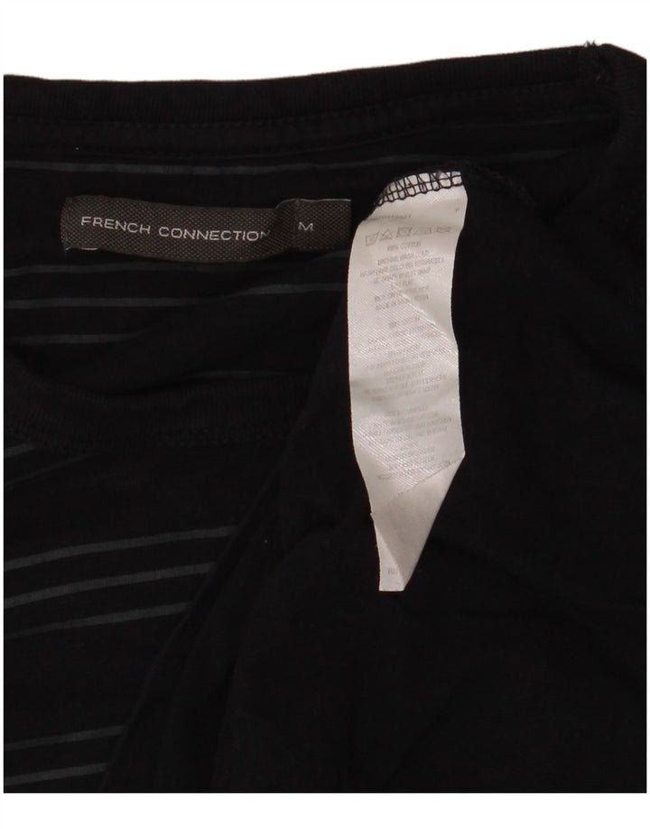 Camiseta masculina French Connection Top médio algodão listrado azul marinho