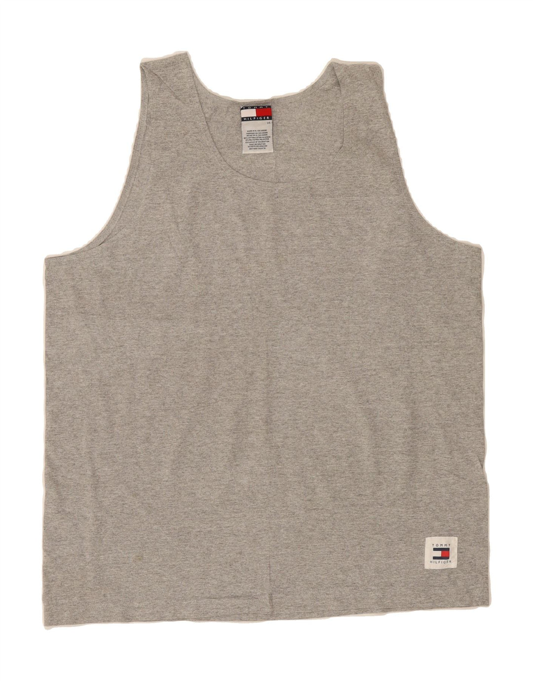 TOMMY HILFIGER Mens Vest Top Large Grey Cotton Vintage Tommy Hilfiger and Second-Hand Tommy Hilfiger from Messina Hembry 