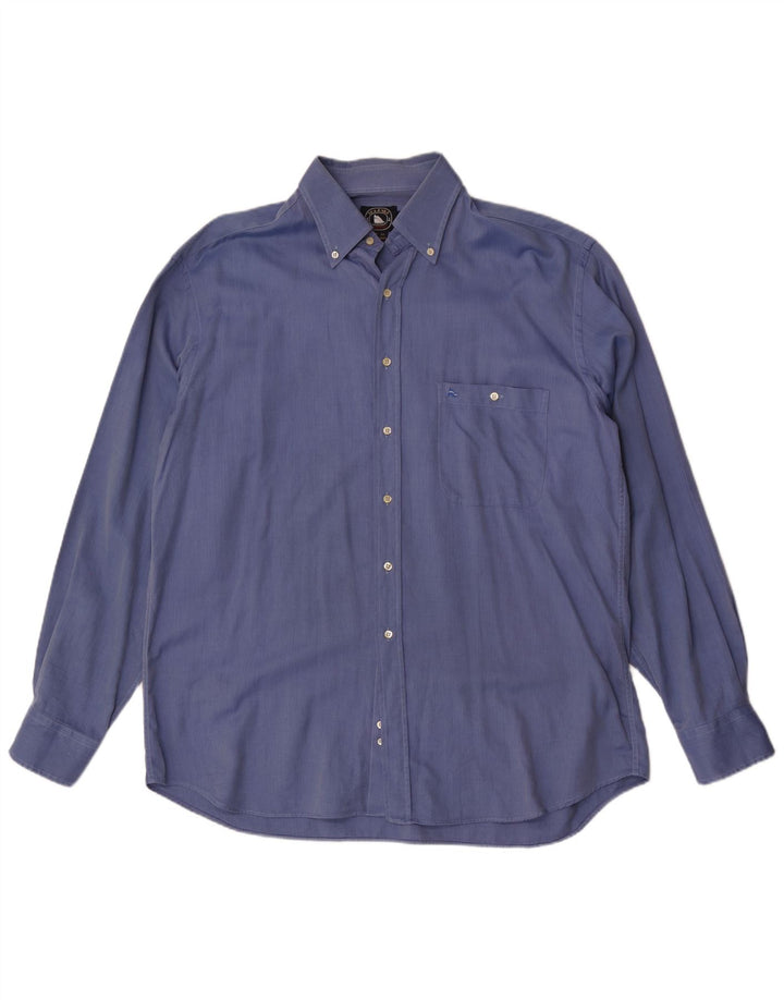 Camisa masculina Sea & Sky tamanho 44 XL algodão espinha de peixe azul