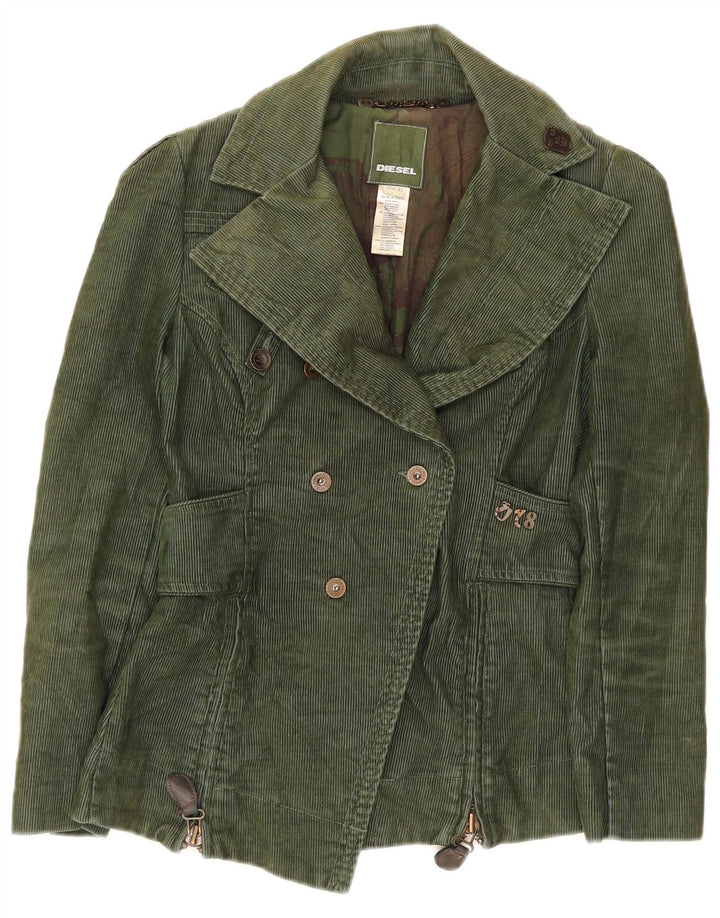 Jaqueta Blazer Feminina Diesel Double Breasted UK 6 XS Verde Poliéster