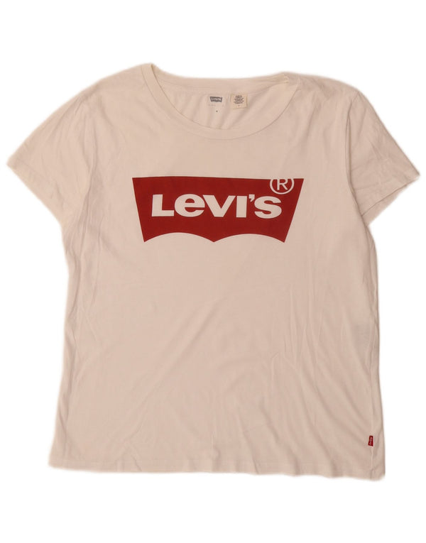 Camiseta feminina gráfica Levi's UK 14 médio branco