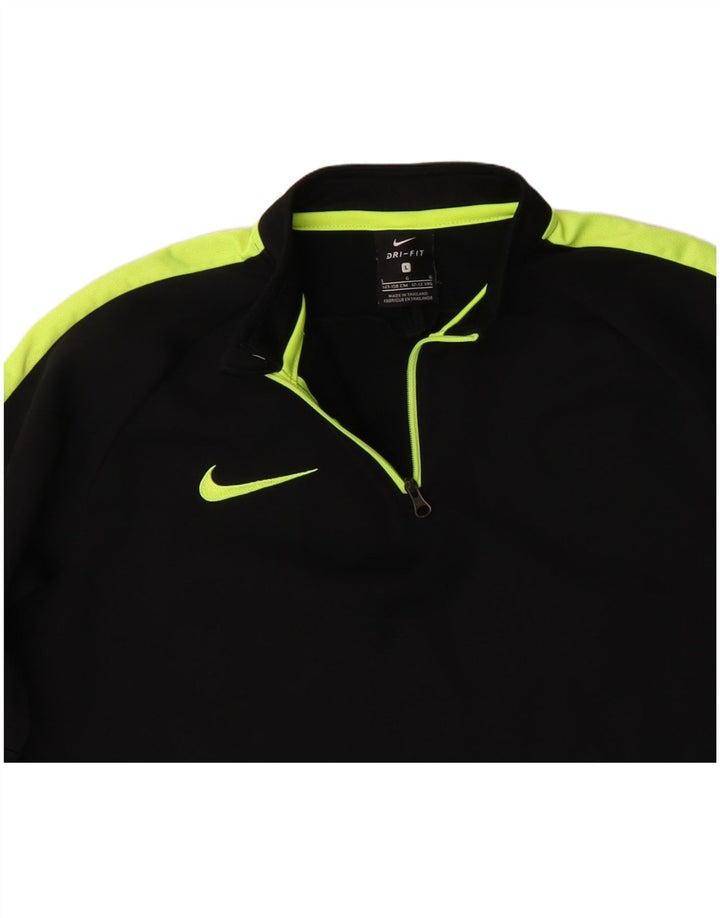 NIKE Boys Dri Fit Pullover Tracksuit Top 12-13 Years Large Black