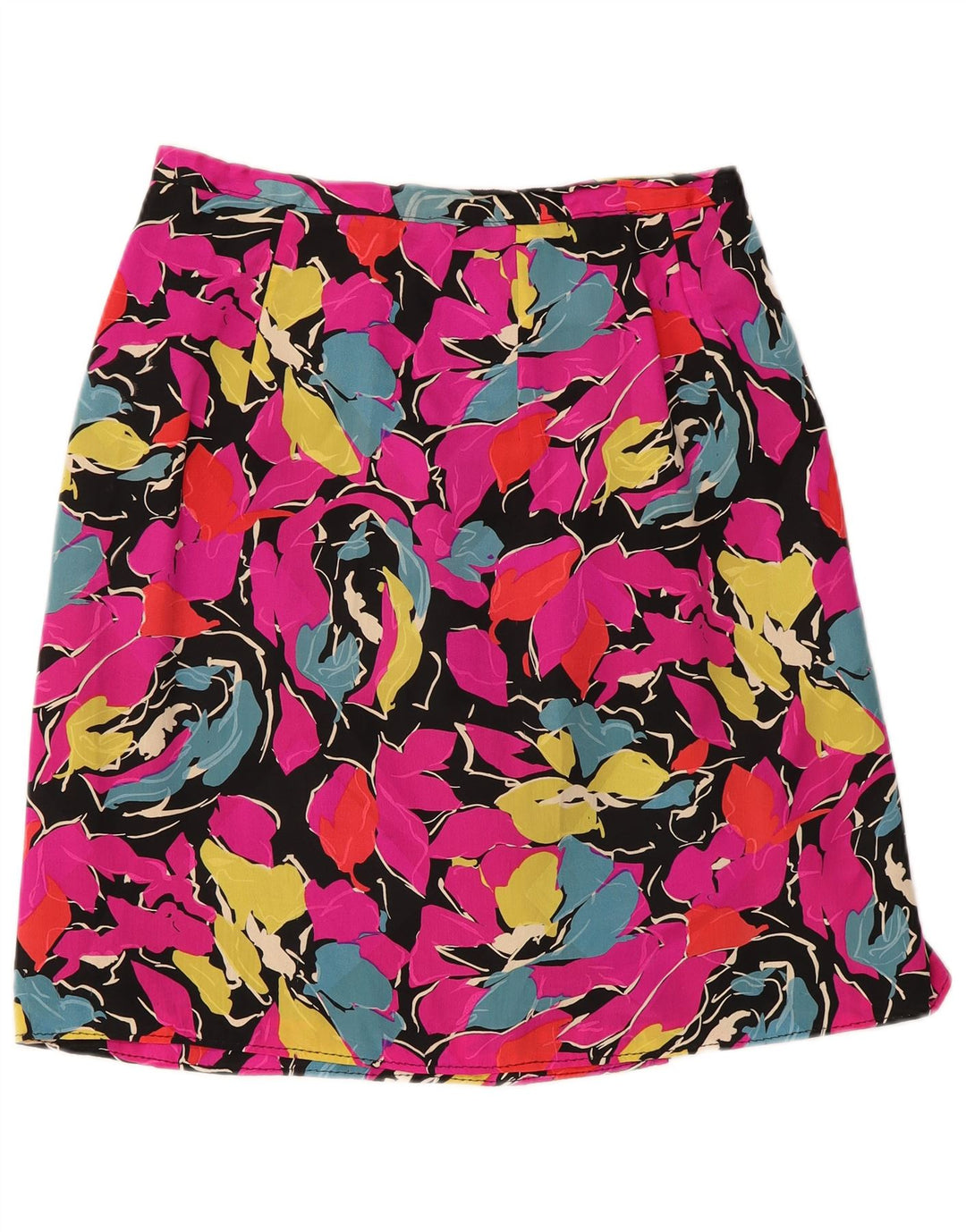 Saia feminina vintage linha A W30 médio rosa floral