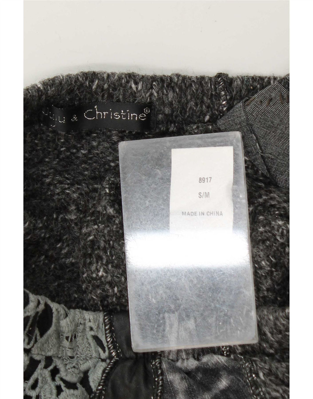 Juju & Christine Saia feminina de malha assimétrica pequena W30 patchwork cinza