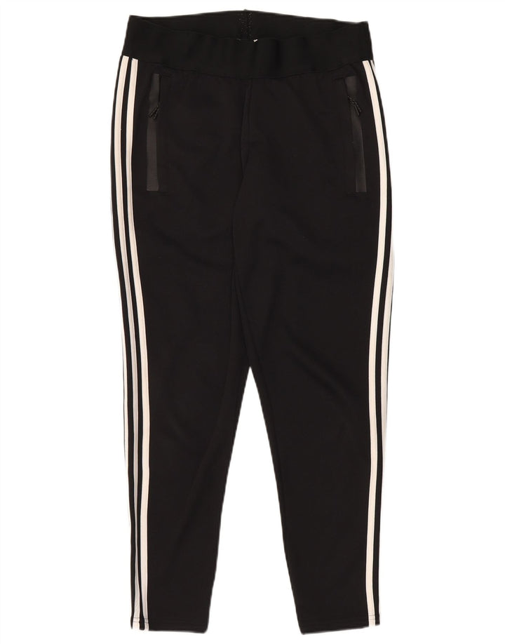 Calça de treino feminina ADIDAS UK 8/10 pequena preta poliéster