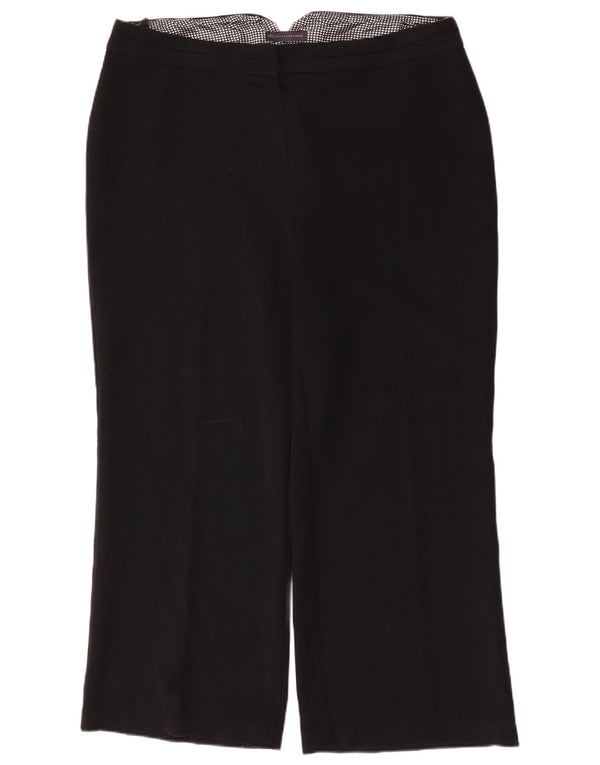 Calça casual feminina de perna larga Marks & Spencer Reino Unido 20 2XL W42 L30 preta