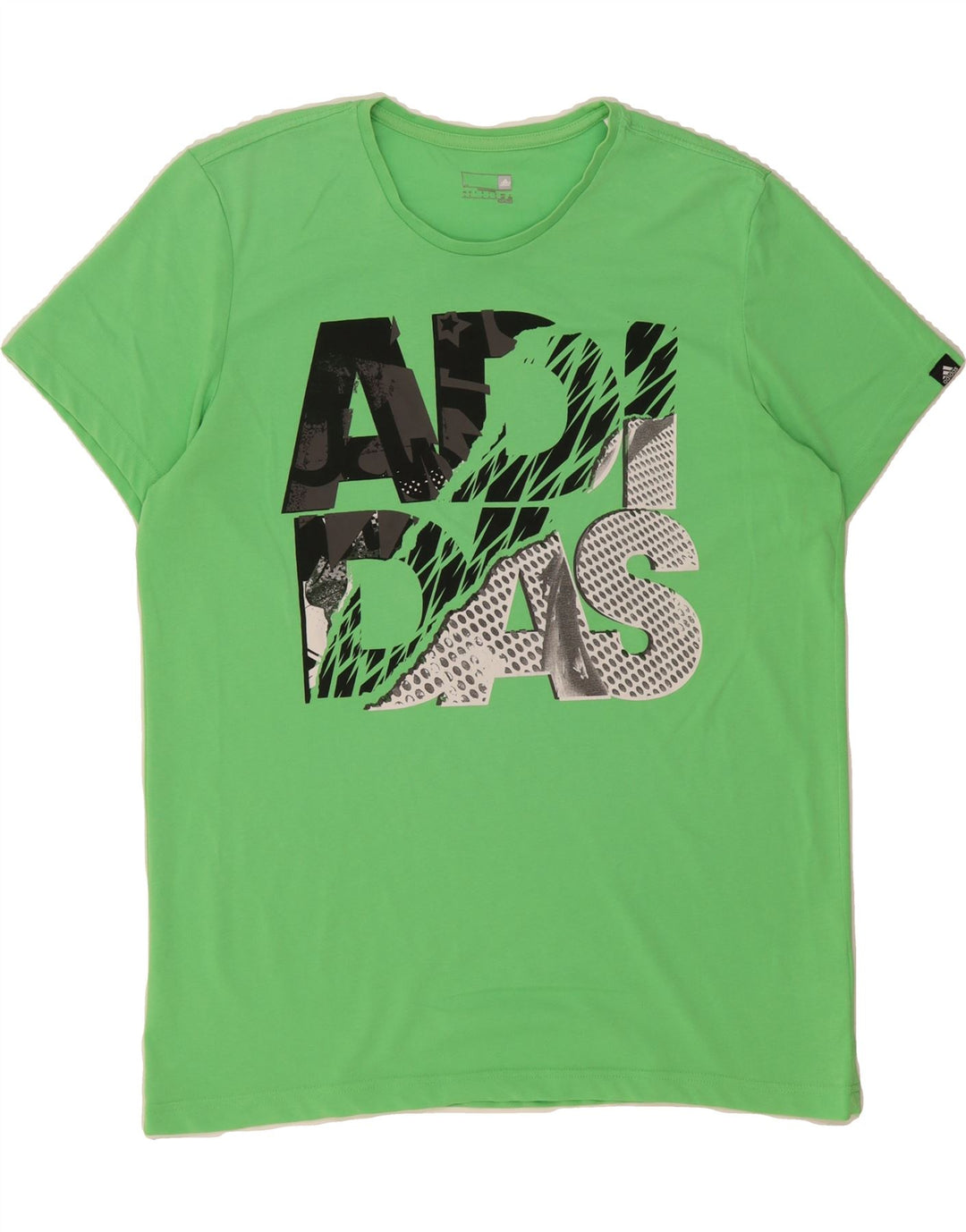 ADIDAS Mens Climalite Graphic T-Shirt Top Large Green Cotton Vintage Adidas and Second-Hand Adidas from Messina Hembry 