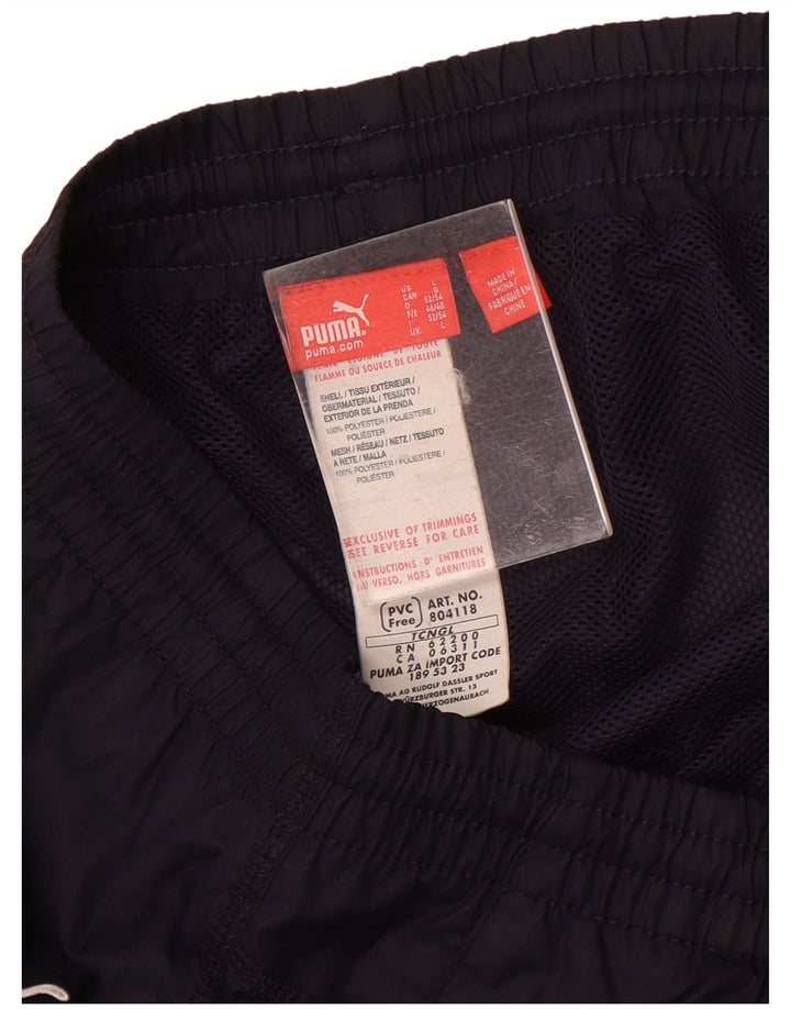 Shorts de natação masculinos Puma Graphic grande poliéster colorblock azul marinho