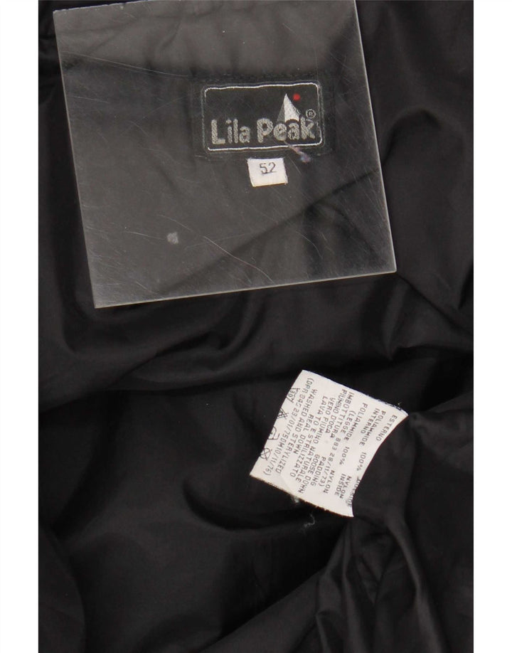Jaqueta acolchoada masculina vintage IT 50 XL poliamida preta