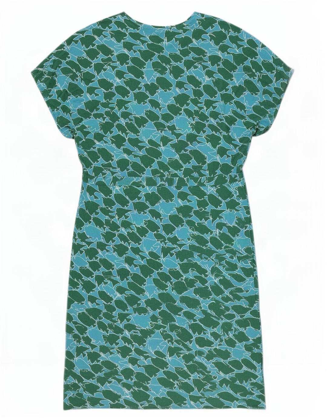 Vestido feminino Sundek com padrão abstrato em viscose azul pequeno Reino Unido 10