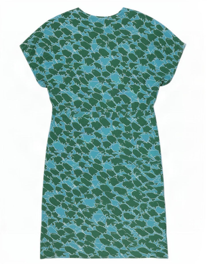 Vestido feminino Sundek com padrão abstrato em viscose azul pequeno Reino Unido 10