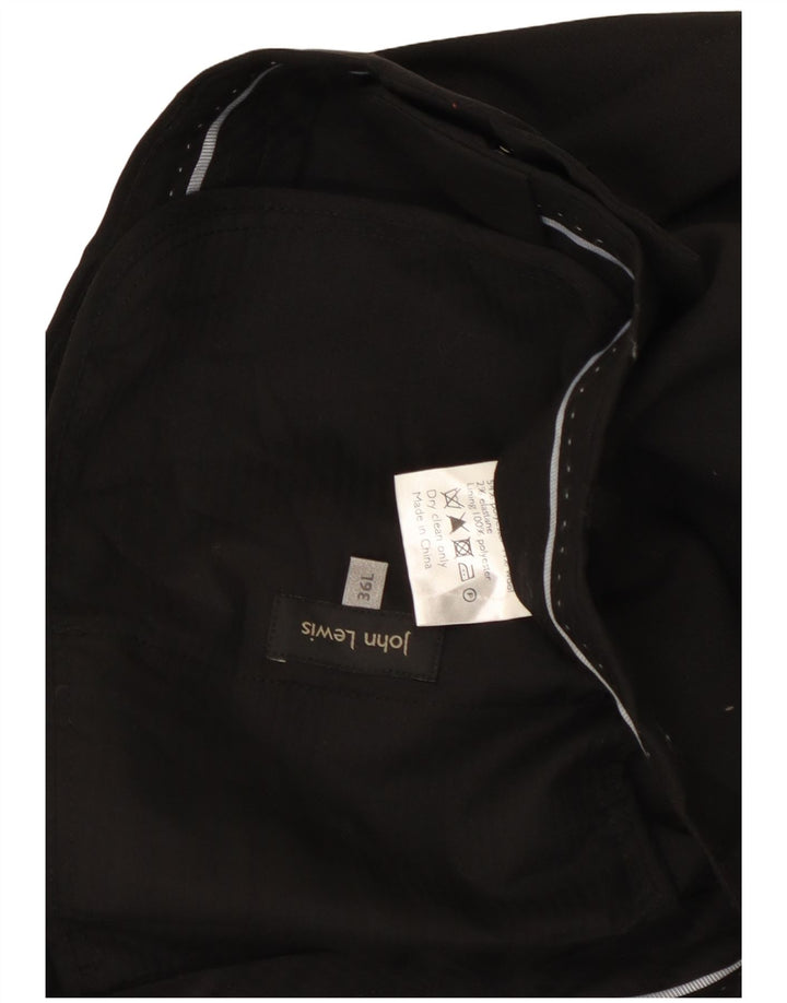 Calça masculina de terno reto JOHN LEWIS W36 L33 poliéster preto