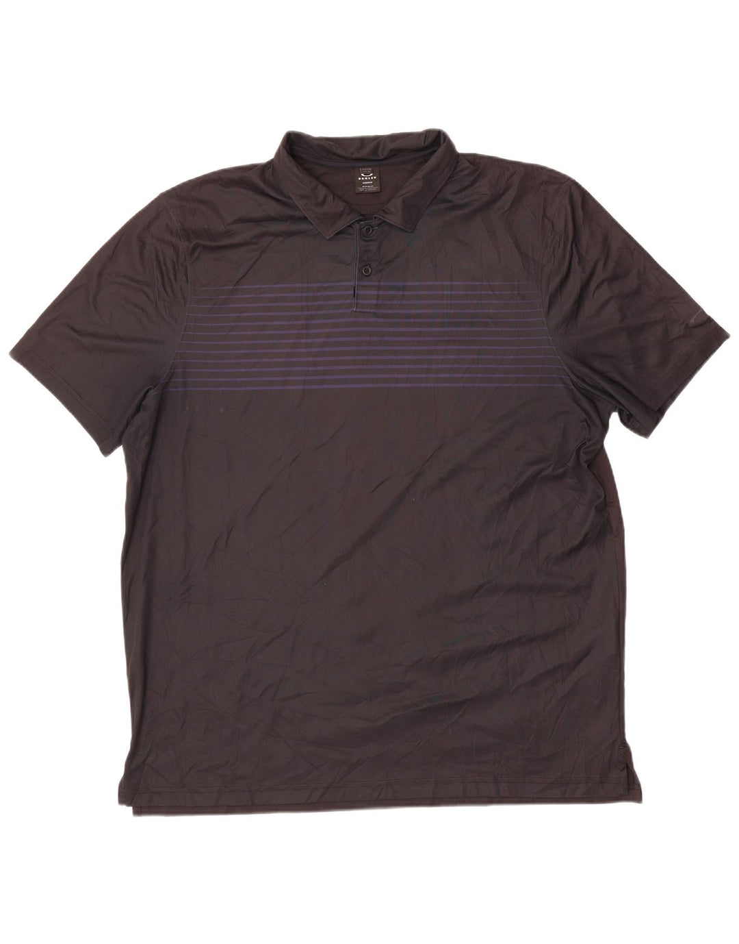 Camisa polo masculina Oakley 2XL poliéster listrado preto