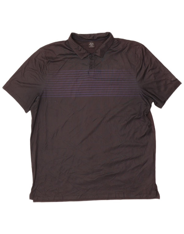 Camisa polo masculina Oakley 2XL poliéster listrado preto