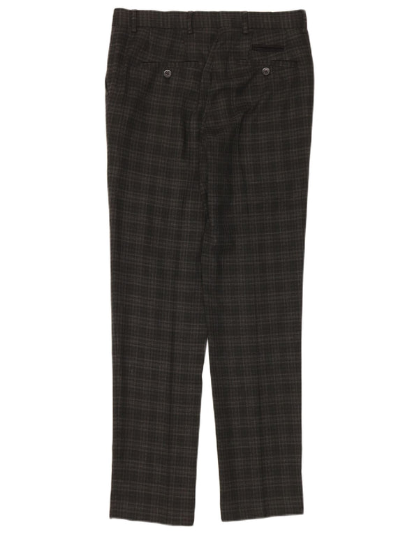Calça masculina Slim Suit Penguin W30 L32 poliéster xadrez cinza