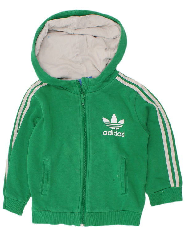 Suéter Adidas Baby Boys Graphic Zip com capuz 18-24 meses algodão verde