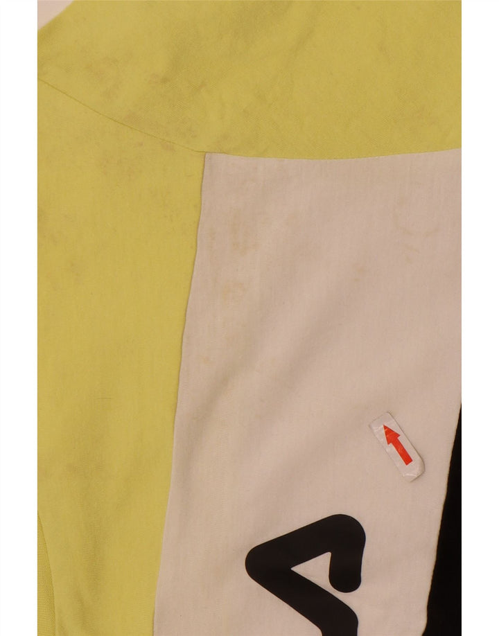 Camiseta masculina Fila Graphic Top médio amarelo colorblock algodão