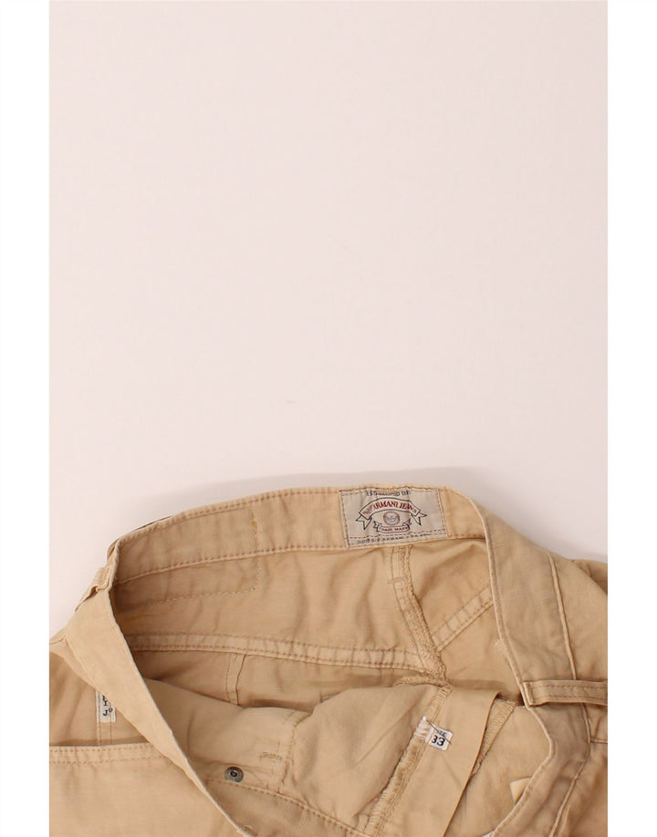 ARMANI Womens Tapered Casual Trousers W33 L31 Beige Cotton Vintage Armani and Second-Hand Armani from Messina Hembry 