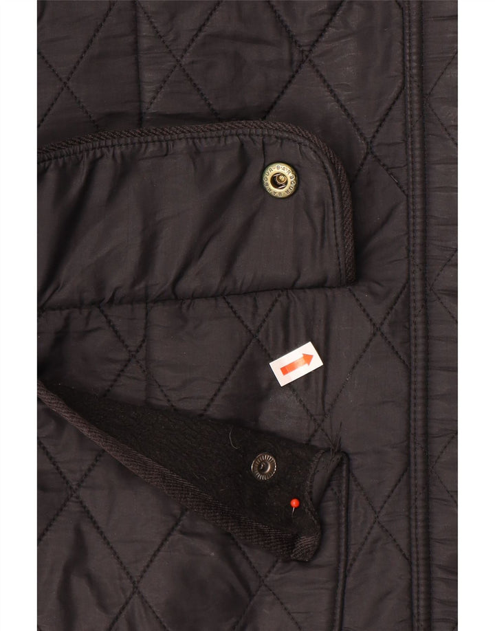 Jaqueta utilitária acolchoada feminina Barbour UK 12 médio preto