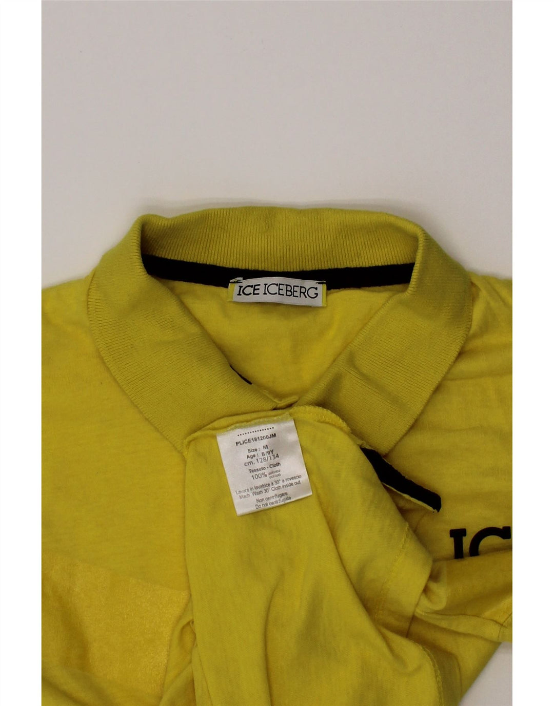 Camisa polo gráfica ICEBERG para meninos 8-9 anos algodão amarelo médio