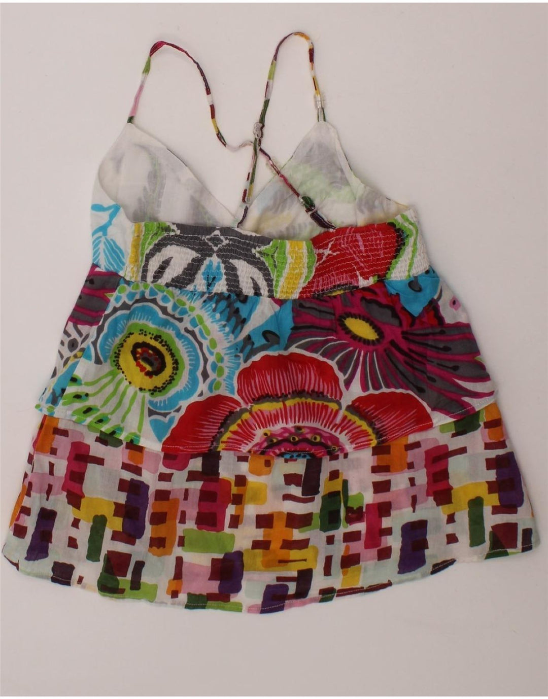 DESIGUAL Girls Cami Top 5-6 Years Multicoloured Floral Cotton Vintage Desigual and Second-Hand Desigual from Messina Hembry 