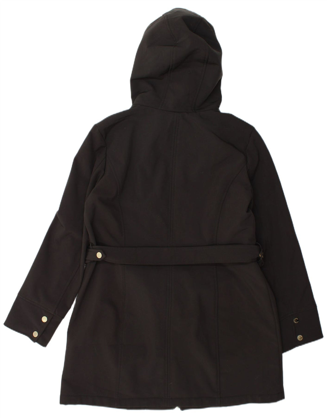 Jaqueta parka feminina com capuz Michael Kors Reino Unido 16 grande poliéster preto