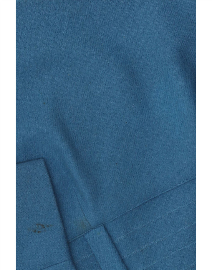 Vestido feminino VINTAGE manga 3/4 com bainha UK 12 azul médio