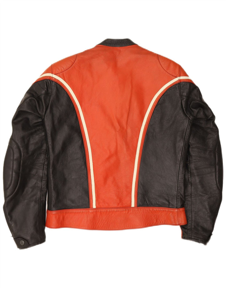 Jaqueta feminina vintage de couro Racer IT 52 2XL vermelho colorblock