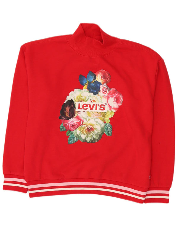 Suéter gráfico Levi's Girls 13-14 anos grande vermelho