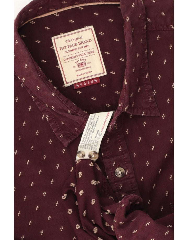 Camisa masculina Fat Face Médio Algodão manchado Borgonha