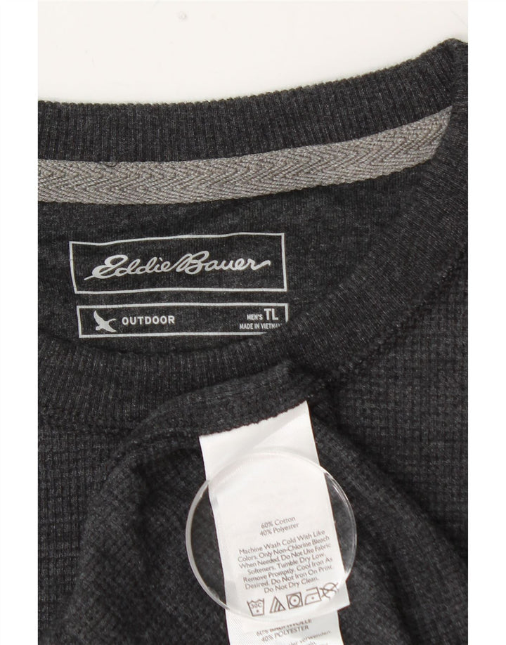 EDDIE BAUER Top masculino de manga comprida grande algodão cinza