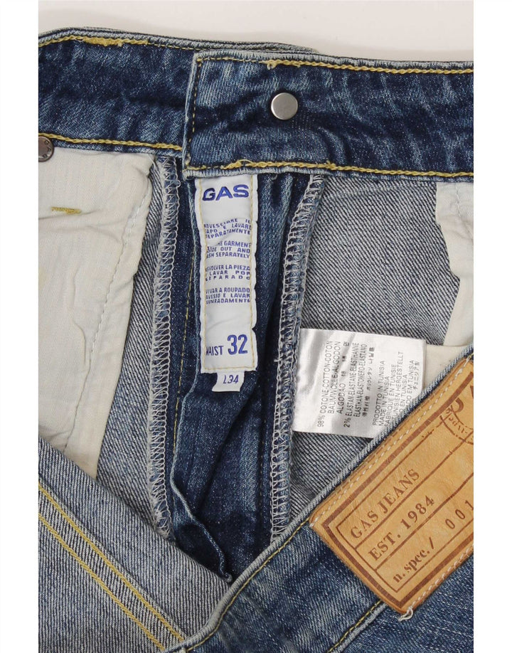 Gas Mens Slim Jeans W32 L30 Azul Algodão