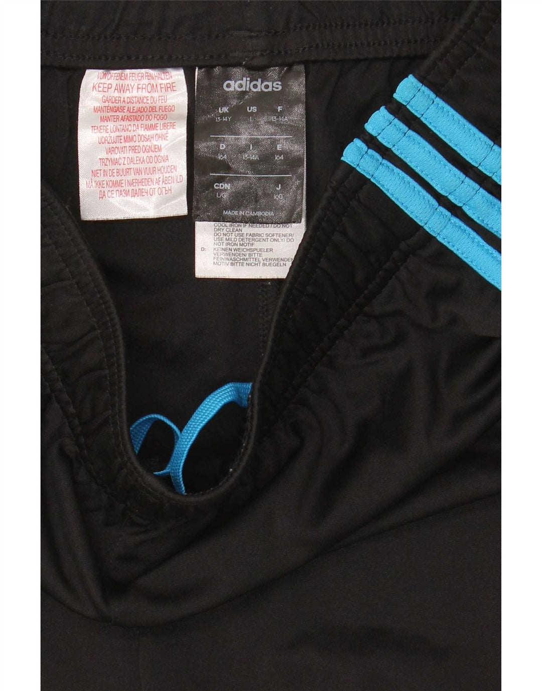 Calções desportivos Adidas Boys Climalite 13-14 anos preto poliéster