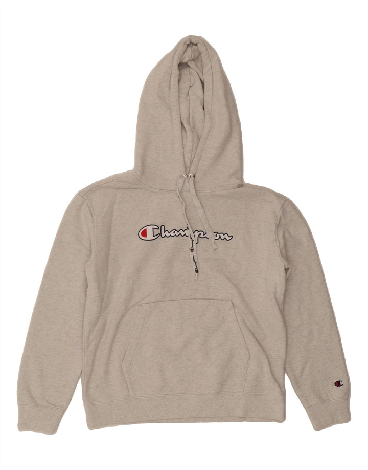 CHAMPION Womens Graphic Hoodie Jumper UK 14 Medium Grey Cotton Vintage Champion and Second-Hand Champion from Messina Hembry 