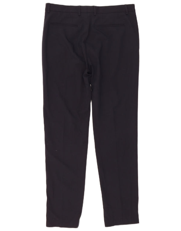Zara Mens Tapered Suit Calças EU 40 Médio W31 L31 Azul Marinho Clássico