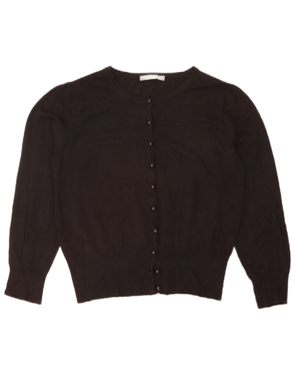 Suéter cardigã feminino Marks & Spencer Reino Unido 14 grande viscose preta