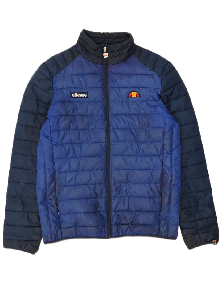 Jaqueta acolchoada masculina Ellesse UK 38 poliéster colorblock azul médio
