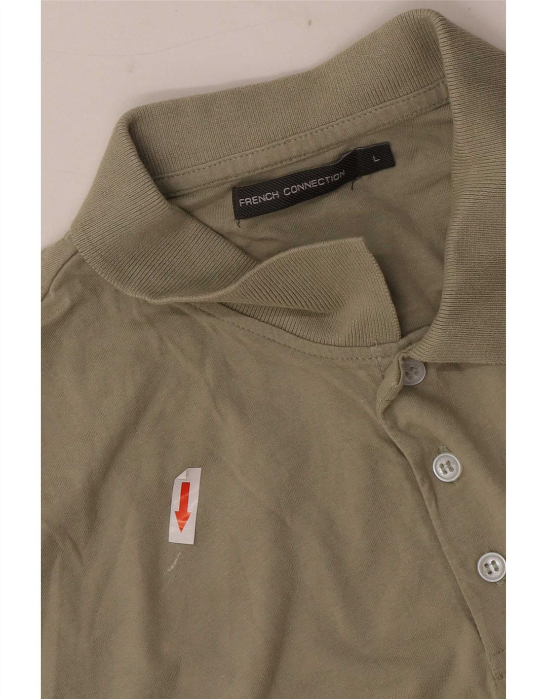 Camisa polo masculina French Connection grande algodão cáqui
